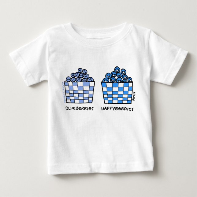 Blueberries Happyberries Cartoon Art Funny Baby T-Shirt (Front)