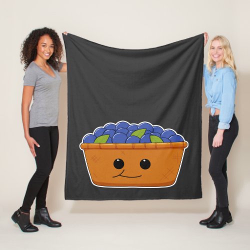 Blueberries Illustration Novelty Fleece Blanket