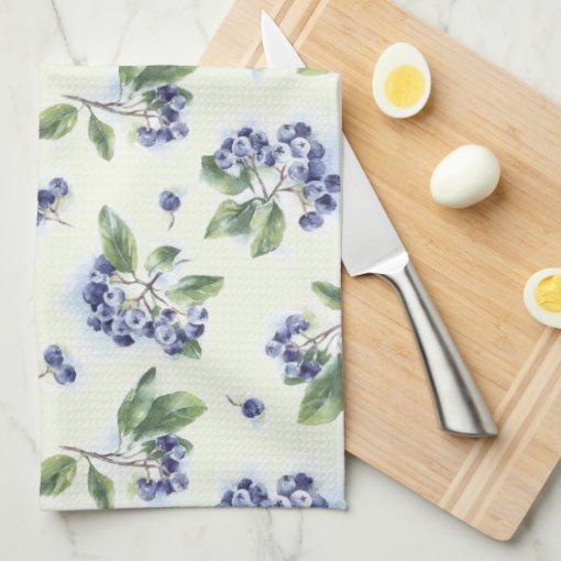 Blueberries Kitchen Towel | Zazzle