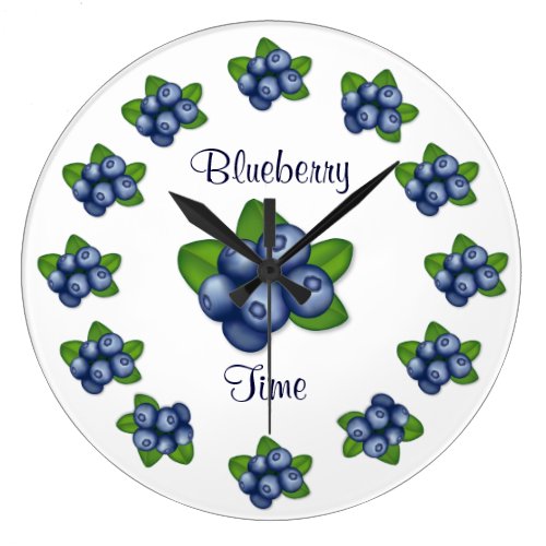 Blueberries Large Clock