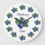 Blueberries Large Clock at Zazzle