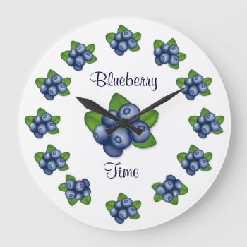 Blueberries Large Clock by pomegranate_gallery at Zazzle