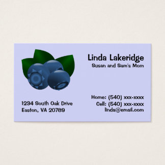 Blueberries Mommy Contact Info Card