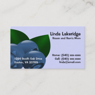 Blueberries Mommy Contact Info Card