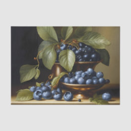 Blueberries on a table tissue paper