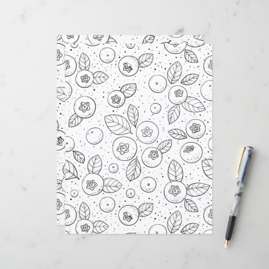 Blueberries on black and white (Front/Back In Situ)