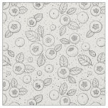 Blueberries on black and white fabric