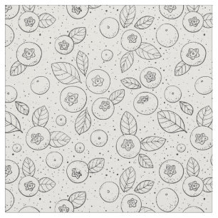 Blueberries on black and white fabric