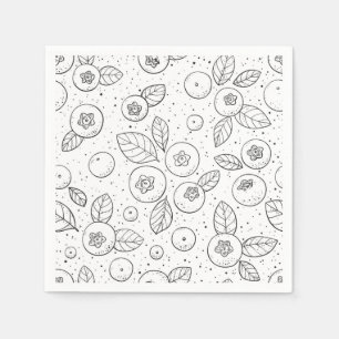 Blueberries on black and white napkins