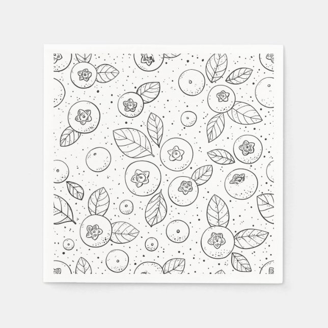 Blueberries on black and white napkins (Front)