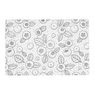 Blueberries on black and white placemat