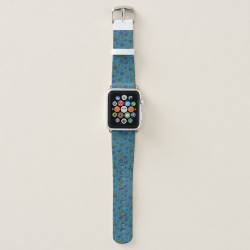 Blueberries on blue apple watch band