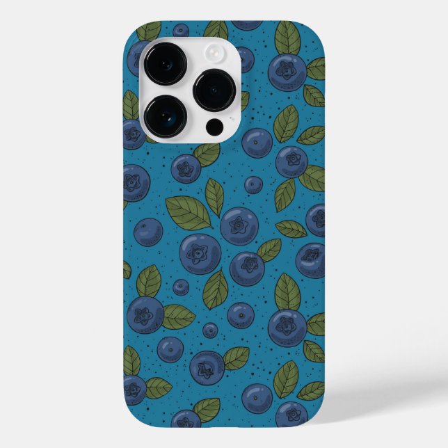 Blueberries on blue Case-Mate iPhone case (Back)
