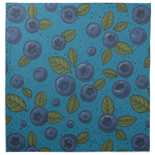 Blueberries on blue cloth napkin