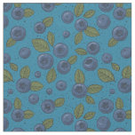 Blueberries on blue fabric