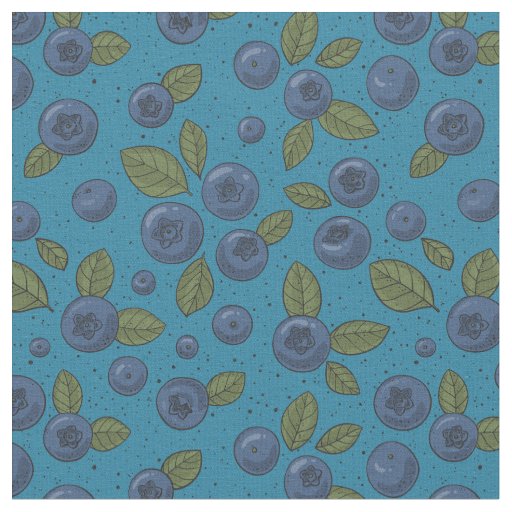 Blueberries on blue fabric
