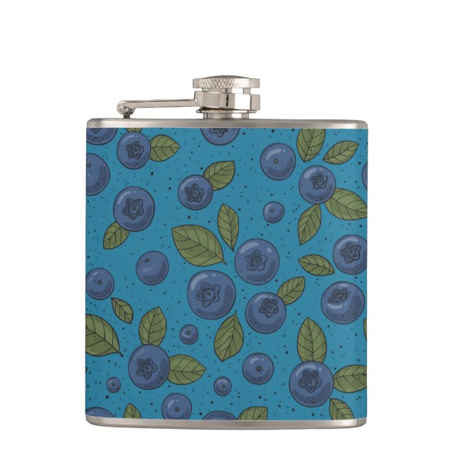 Blueberries on blue flask (Front)