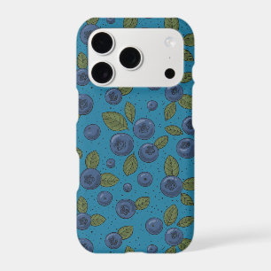 Blueberries on blue iPhone 17 pro case