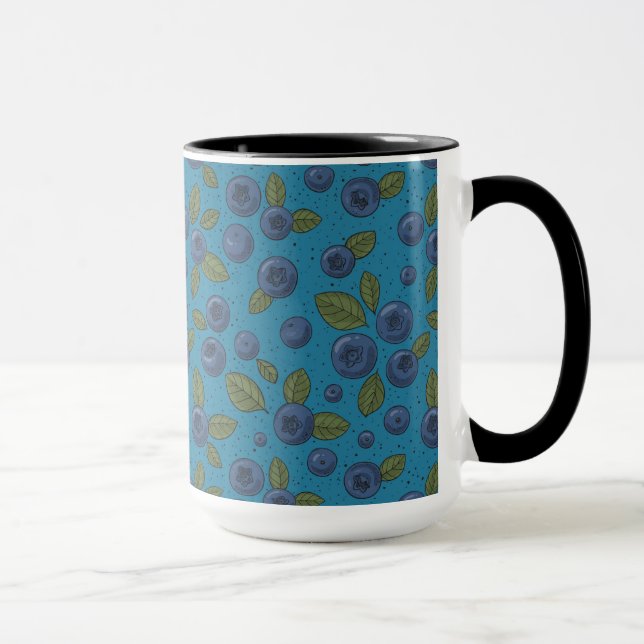 Blueberries on blue mug (Right)