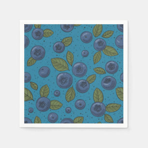 Blueberries on blue napkins