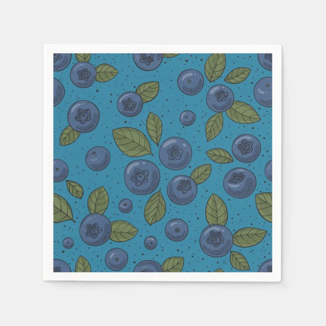 Blueberries on blue napkins (Front)