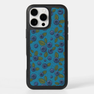 Blueberries on blue iPhone 16 pro max case