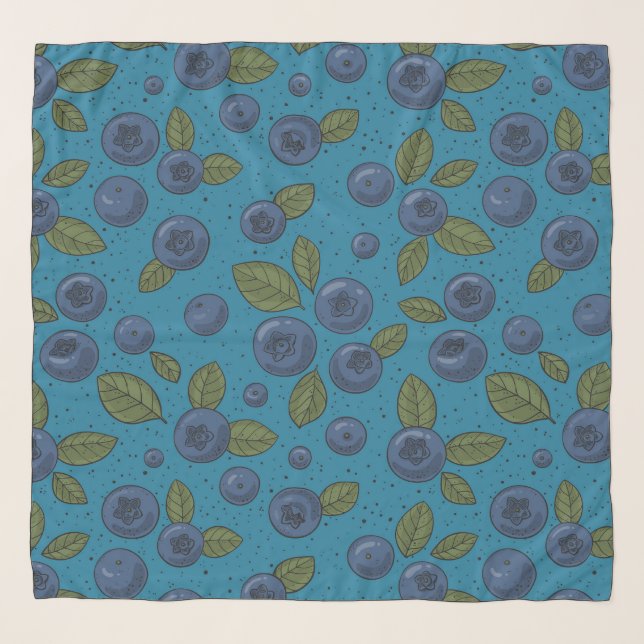 Blueberries on blue scarf (Front)