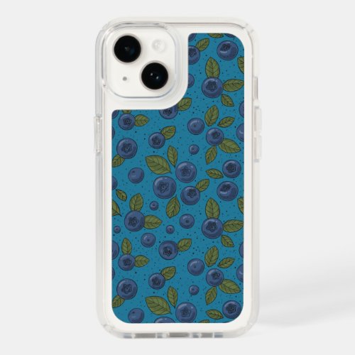 Blueberries on blue speck iPhone 14 case