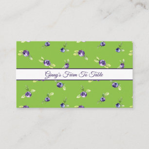 Blueberries on Green Farm to Table Business Card