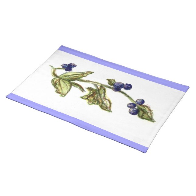Blueberries On Vine American MoJo Placemat (On Table)