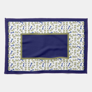 Blueberries On Vine border kitchen towel