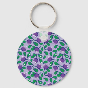 Blueberries pattern (on lilac background) keychain