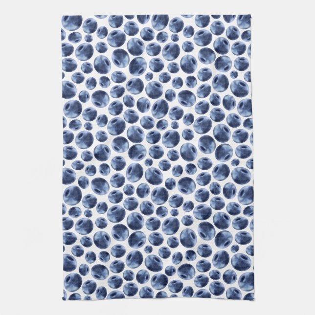 Blueberries Print Fruit Pattern Kitchen Towel (Vertical)
