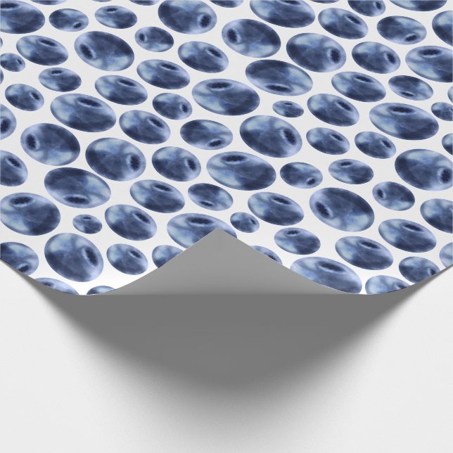 Blueberries Print Fruit Pattern Wrapping Paper (Corner)