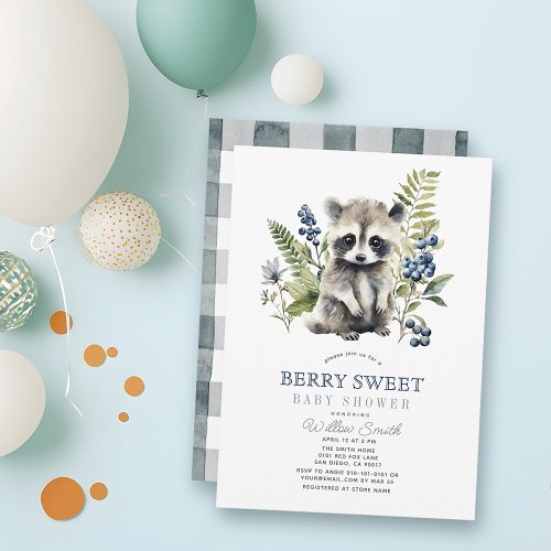 Blueberries & Raccoon Berry Sweet Boy Baby Shower