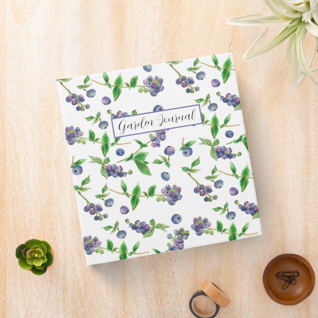 Blueberries Summer Fruit Garden Record 3 Ring Binder (In Situ)
