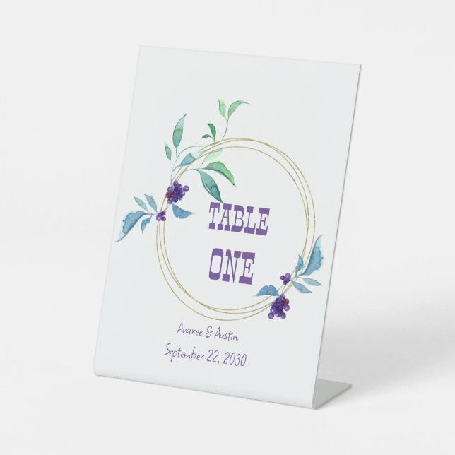 Blueberries Tabletop  Pedestal Sign (Front)