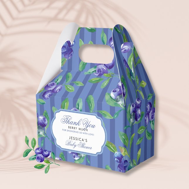 Blueberries Thank You Berry Much Baby Shower Favor Boxes (Creator Uploaded)