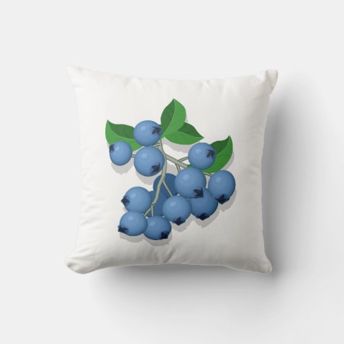 Blueberries Throw Pillow