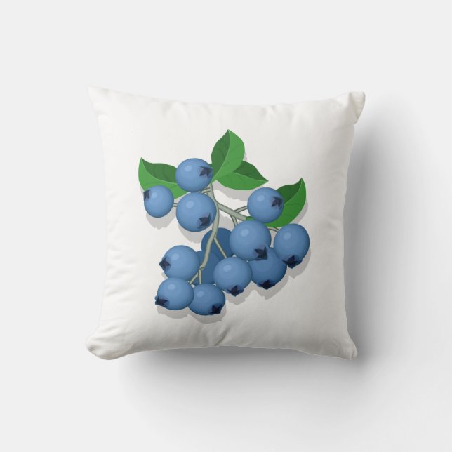 Blueberries Throw Pillow (Front)