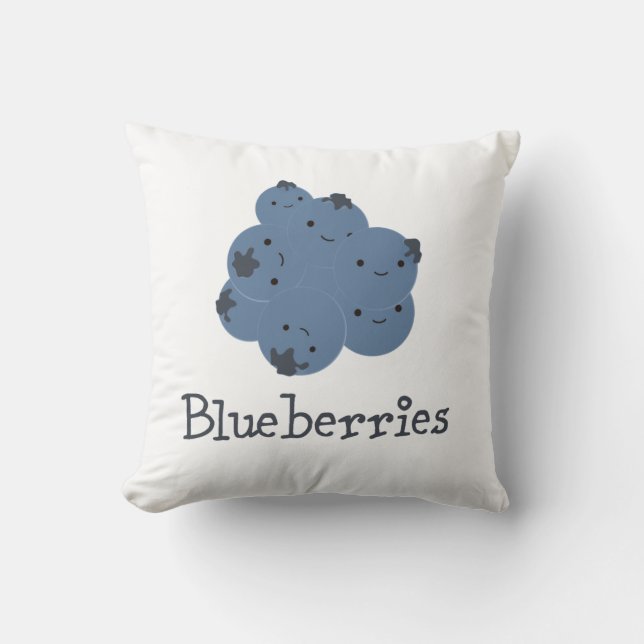 Blueberries Throw Pillow (Front)