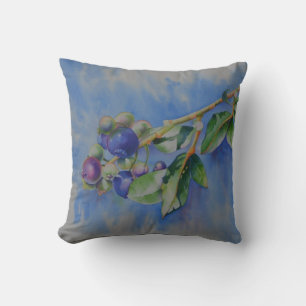 Blueberries Throw Pillow