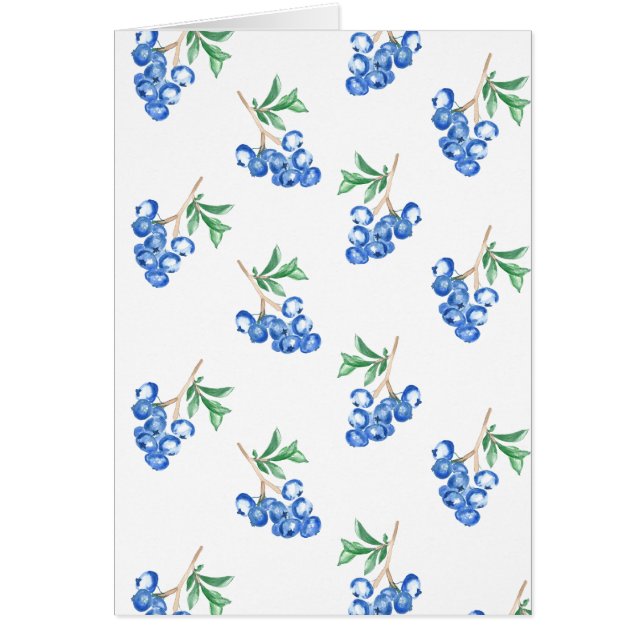 Blueberries Watercolor Pattern Cards (Front)