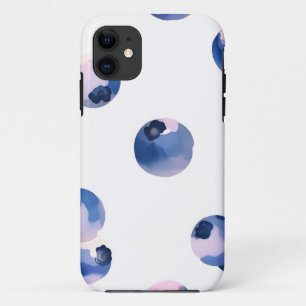 Blueberries Watercolor Pattern iPhone 11 Case