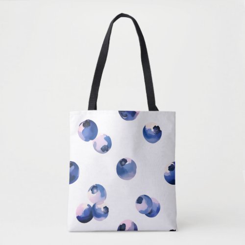 Blueberries Watercolor Pattern  Tote Bag