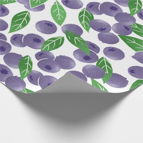 Blueberries _ white background wrapping paper
