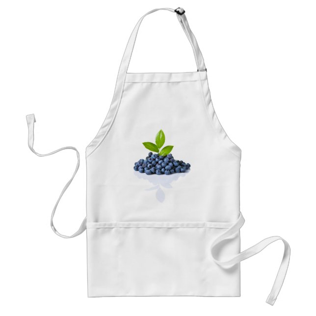 Blueberries With Green Leaves Adult Apron (Front)