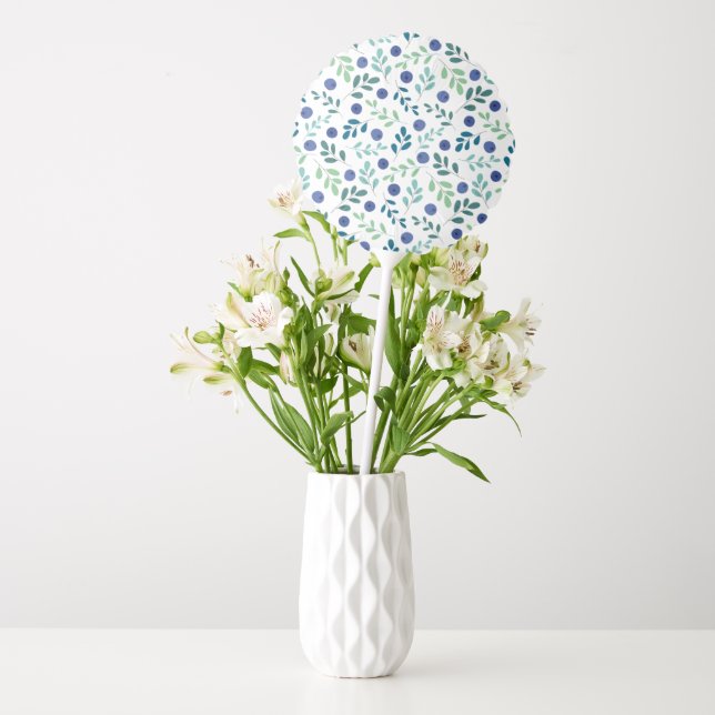 Blueberries with Green Leaves Pattern Balloon (Vase)