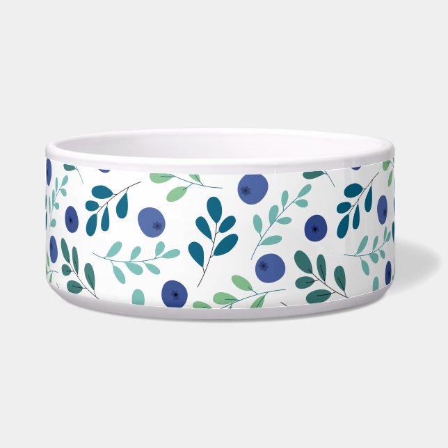 Blueberries with Green Leaves Pattern Bowl (Front)