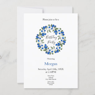 Blueberries Wreath Invitation